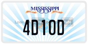 4D10D  license plate in MS