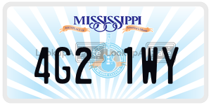 4G21WY  license plate in MS
