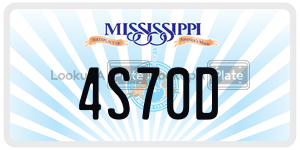 4S70D  license plate in MS