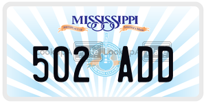 502ADD  license plate in MS