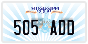 505ADD  license plate in MS