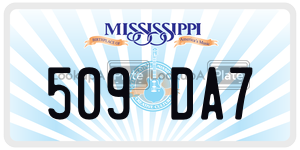509DA7  license plate in MS