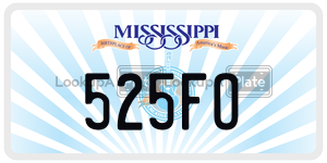 525FO  license plate in MS