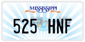 525HNF  license plate in MS