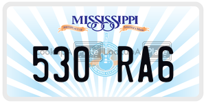 530RA6 license plate in Mississippi