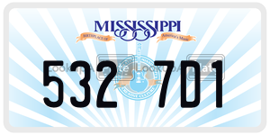 5327D1  license plate in MS