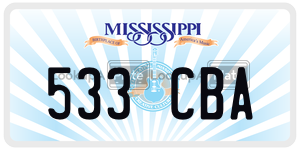 533CBA  license plate in MS