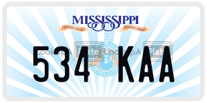 534KAA  license plate in MS