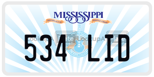 534LID  license plate in MS