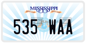 535WAA  license plate in MS