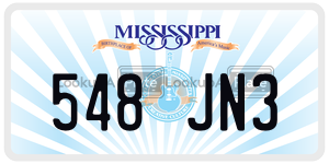 548JN3  license plate in MS