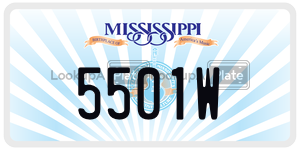 5501W  license plate in MS