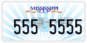 5555555  license plate in MS