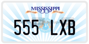 555LXB  license plate in MS