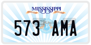 573AMA  license plate in MS