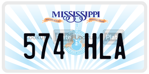 574HLA  license plate in MS