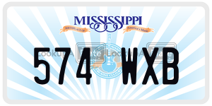 574WXB  license plate in MS