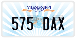 575DAX  license plate in MS