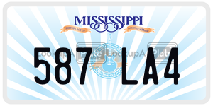 587LA4  license plate in MS