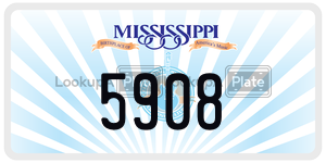 5908  license plate in MS