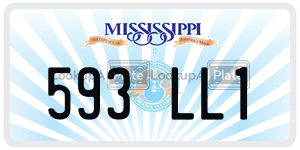593LL1  license plate in MS