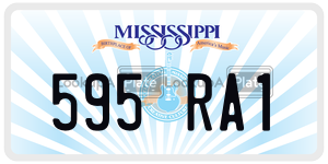 595RA1  license plate in MS