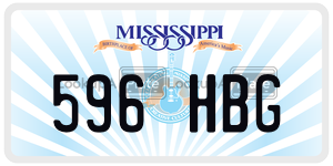 596HBG  license plate in MS