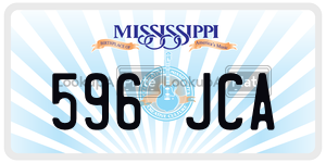 596JCA  license plate in MS