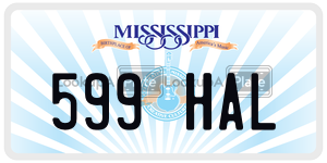 599HAL  license plate in MS