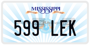 599LEK  license plate in MS