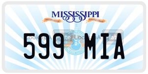 599MIA  license plate in MS