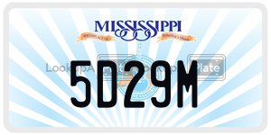 5D29M  license plate in MS