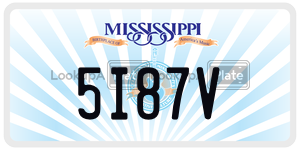 5I87V  license plate in MS