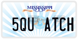 5QUATCH  license plate in MS