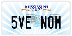 5VENOM  license plate in MS