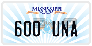 600UNA  license plate in MS