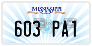 603PA1  license plate in MS