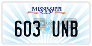 603UNB  license plate in MS