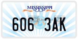 6063AK  license plate in MS