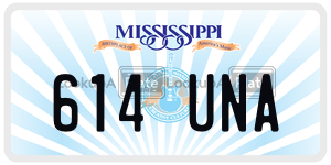614UNA  license plate in MS