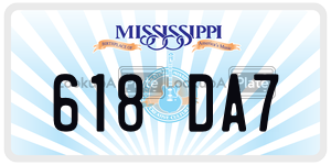 618DA7  license plate in MS