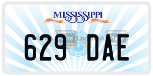629DAE  license plate in MS