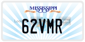 62VMR  license plate in MS