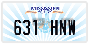 631HNW  license plate in MS