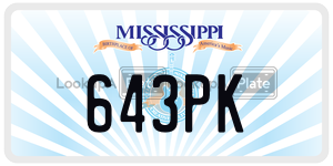 643PK  license plate in MS