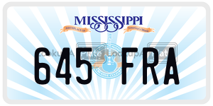 645FRA  license plate in MS