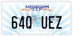 64QUEZ  license plate in MS