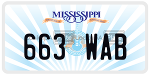 663WAB  license plate in MS