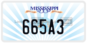 665A3  license plate in MS