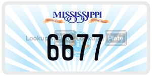 6677  license plate in MS
